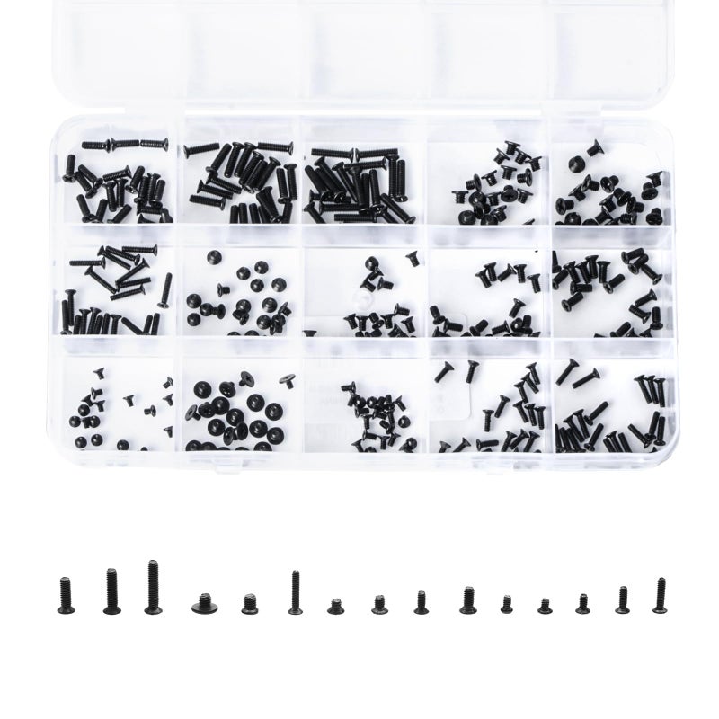 QTEATAK 300Pcs Black Laptop Notebook Computer Replacement Screws Kit for Lenovo Toshiba Gateway Samsung HP IBM Dell Sony Acer Asus SSD Hard Disk SATA - Image 1